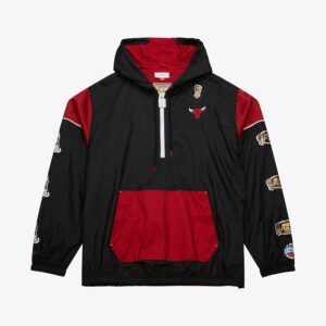 Mitchell & Ness Black Chicago Bulls Team OG 3.0 Anorak Quarter-Zip Jacket Noir 1576936