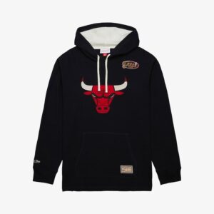 Mitchell & Ness Black Chicago Bulls Vintage Logo Sweat à capuche léger thermique Noir 1551045