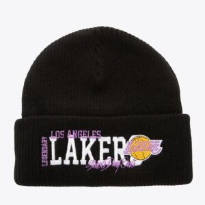 Mitchell & Ness Bonnet en tricot à revers noir Los Angeles Lakers Billboard Vintage Logo Noir 1590162