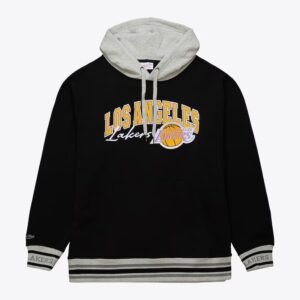 Mitchell & Ness Sweat à capuche noir en polaire délavé à la neige des Lakers de Los Angeles Noir 1380213