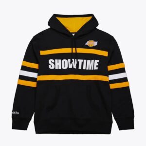 Mitchell & Ness Noir Los Angeles Lakers Vintage Logo Head Coach Pull à capuche en polaire Vert 1550850