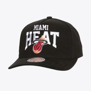 Mitchell & Ness Noir Miami Heat Hardwood Classics Big Time Pro Snapback Chapeau Noir 1589832