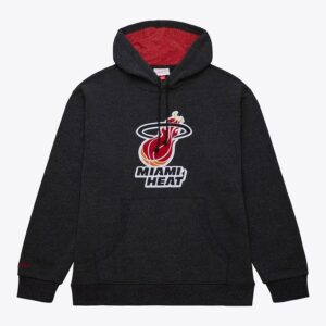 Mitchell & Ness Sweat à capuche en polaire délavé Miami Heat noir noir 1501087