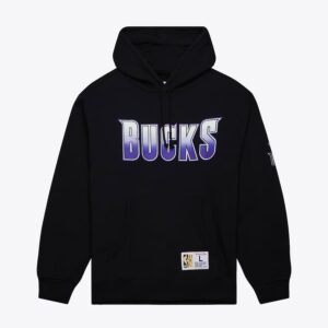 Mitchell & Ness Noir Milwaukee Bucks Game Time Vintage Logo Sweat à capuche en polaire Noir 1551308