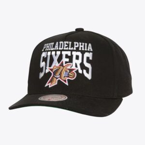 Mitchell & Ness Noir Philadelphia 76ers Hardwood Classics Big Time Pro Snapback Chapeau Noir 1589817