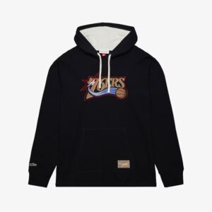Mitchell & Ness Noir Philadelphia 76ers Vintage Logo Thermique Léger Pull À Capuche Noir 1551059