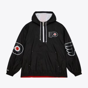 Mitchell & Ness Black Philadelphia Flyers Team 2.0 Anorak Veste coupe-vent à quart de zip Noir 1378682