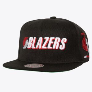 Casquette de baseball Mitchell & Ness noir Portland Trail Blazers Hardwood Classics Triple Play Snapback Hat noir 1589696