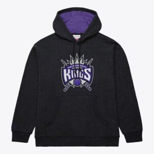 Mitchell & Ness Sacramento Kings noir sweat à capuche en polaire délavé blanc 1550900
