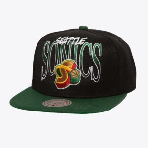 Casquette de baseball Mitchell & Ness noir Seattle SuperSonics Hardwood Classics Rise Up Snapback Hat noir 1589864