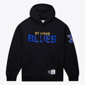 Mitchell & Ness Black St. Sweat à capuche Louis Blues Game Time Pull à capuche en polaire Noir 1378515