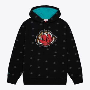 Mitchell & Ness Sweat à capuche noir en polaire imprimé allover des Grizzlies de Vancouver Noir 1551194