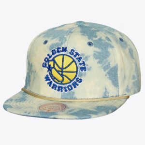 Mitchell & Ness Bleu Golden State Warriors Acid Wash Snapback Chapeau Bleu 1590133