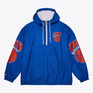 Mitchell & Ness Bleu New York Knicks Team 2.0 Anorak Coupe-vent à quart de zip Bleu 1589012