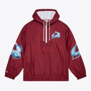 Mitchell & Ness Bordeaux Colorado Avalanche Team 2.0 Anorak Coupe-vent à quart de zip Bordeaux 1378734