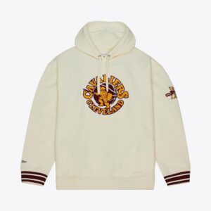 Mitchell & Ness Crème Cleveland Cavaliers Rétro Chainstitch Heavyweight Pull à capuche Crème 1577129
