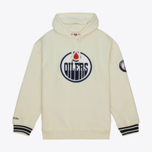 Mitchell & Ness Crème Edmonton Oilers Chainstitch Heavyweight Pull à capuche Crème 1378345