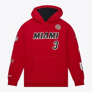 Mitchell & Ness Dwyane Wade Rouge Miami Heat 2023 Naismith Basketball Hall Of Fame Nom et numéro Pull à capuche Gris 1502834