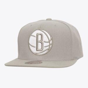 Casquette de baseball Mitchell & Ness gris Brooklyn Nets Team Logo Snapback Hat gris 1590089