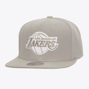 Casquette de baseball Mitchell & Ness gris Los Angeles Lakers Team Logo Snapback Hat gris 1589755