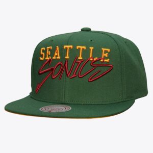 Casquette de baseball Mitchell & Ness vert Seattle SuperSonics Hardwood Classics Team Tagged Snapback Hat vert 1589967