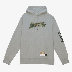 Mitchell & Ness Heather Grey Los Angeles Lakers NBA Ghost Green Pull à capuche Gris 1577031