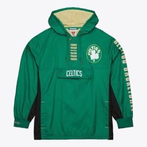 Anorak Mitchell & Ness Kelly Green Boston Celtics Team OG 2.0 Vintage Logo Anorak Quarter-Zip Hoodie Veste coupe-vent Vert 1588986