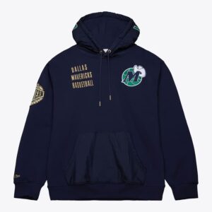 Mitchell & Ness Navy Dallas Mavericks Team OG 2.0 Vintage Logo Sweat à capuche en polaire gris 1384319