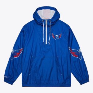 Mitchell & Ness Navy Washington Capitals Team 2.0 Anorak Coupe-vent à quart de zip Bleu 1378747