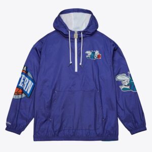 Mitchell & Ness Violet Charlotte Hornets Team 2.0 Anorak Coupe-vent à quart de zip Violet 1589061