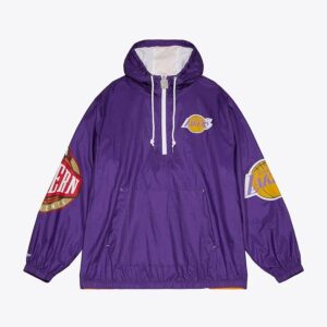 Mitchell & Ness Violet Los Angeles Lakers Team 2.0 Anorak Coupe-vent à quart de zip Violet 1589024