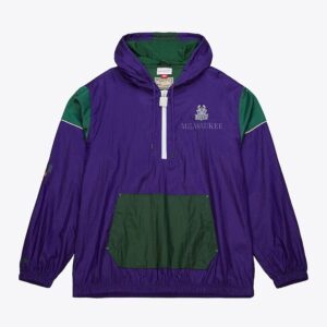 Mitchell & Ness Violet Milwaukee Bucks Team OG 3.0 Anorak Quarter-Zip Veste Violet 1588801