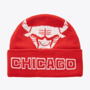 Mitchell & Ness Red Chicago Bulls Hardwood Classics K.O. Bonnet en tricot à revers Rouge 1590141