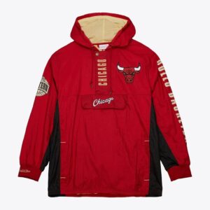 Mitchell & Ness Red Chicago Bulls Team OG 2.0 Vintage Logo Anorak Quarter-Zip Sweat à capuche coupe-vent Rouge 1588881