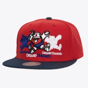 Mitchell & Ness Rouge Denver Nuggets Hardwood Classics Triple Up Snapback Chapeau Rouge 1589852