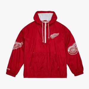 Mitchell & Ness Red Detroit Red Wings Team 2.0 Anorak Veste coupe-vent à quart de zip Rouge 1378776