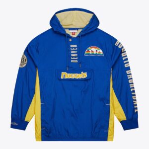 Anorak Mitchell & Ness Royal Denver Nuggets Team OG 2.0 Vintage Logo Anorak Quarter-Zip Hoodie Veste coupe-vent Bleu 1588954