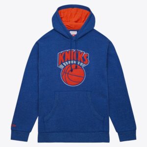 Mitchell & Ness Royal New York Knicks Sweat à capuche en polaire lavé à la neige Noir 1380715