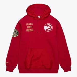 Mitchell & Ness Scarlet Atlanta Hawks Team OG 2.0 Vintage Logo Sweat à capuche en polaire Bleu 1528682
