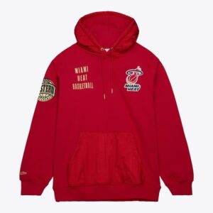 Mitchell & Ness Scarlet Miami Heat Team OG 2.0 Vintage Logo Sweat à capuche en polaire Turquoise 1528694