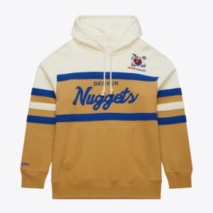Mitchell & Ness Tan Denver Nuggets Head Coach Sweat à capuche en polaire Doré 1550724