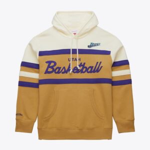 Mitchell & Ness Tan Utah Jazz Head Coach Sweat à capuche en polaire Doré 1550713