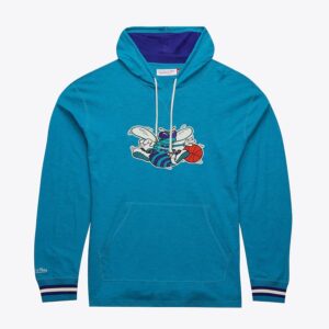 Mitchell & Ness Teal Charlotte Hornets Legendary Slub Vintage Logo Pull à capuche Turquoise 1551257