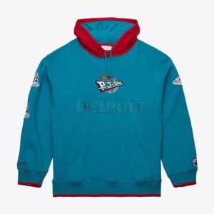 Mitchell & Ness Teal Detroit Pistons Team OG 3.0 Vintage Fleece Pull à capuche Turquoise 1500770