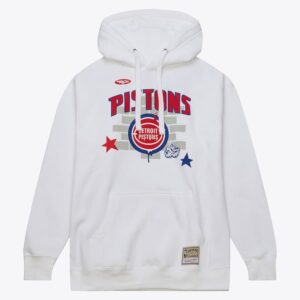 Mitchell & Ness White Detroit Pistons Hardwood Classics Tats Cru Le 50e anniversaire du hip-hop Brick Pull à capuche Blanc 1577154