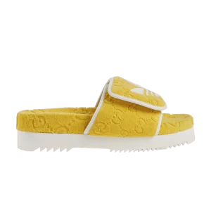 Adidas x Gucci GG Platform Sandal 'Yellow Cotton Sponge' Baskets Jaune 702412 UU010 7171
