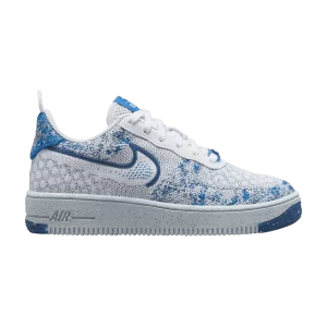 Nike Air Force 1 Crater Flyknit GS 'White Dark Marina Blue' Blanc/Bleu Marina foncé/Gris football/Bleu clair photo DM1060 100