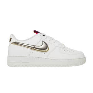 Nike Air Force 1 LV8 GS 'Off Noir Summit White' Noir cassé/Blanc sommet/Rose prime/Étain métallisé DH9595 001