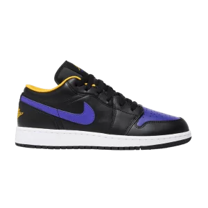 Air Jordan 1 Low GS 'Lakers' Noir/Dark Concorde/Taxi 553560 075