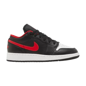 Air Jordan 1 Low GS 'White Toe' Noir/Rouge Feu/Blanc 553560 063